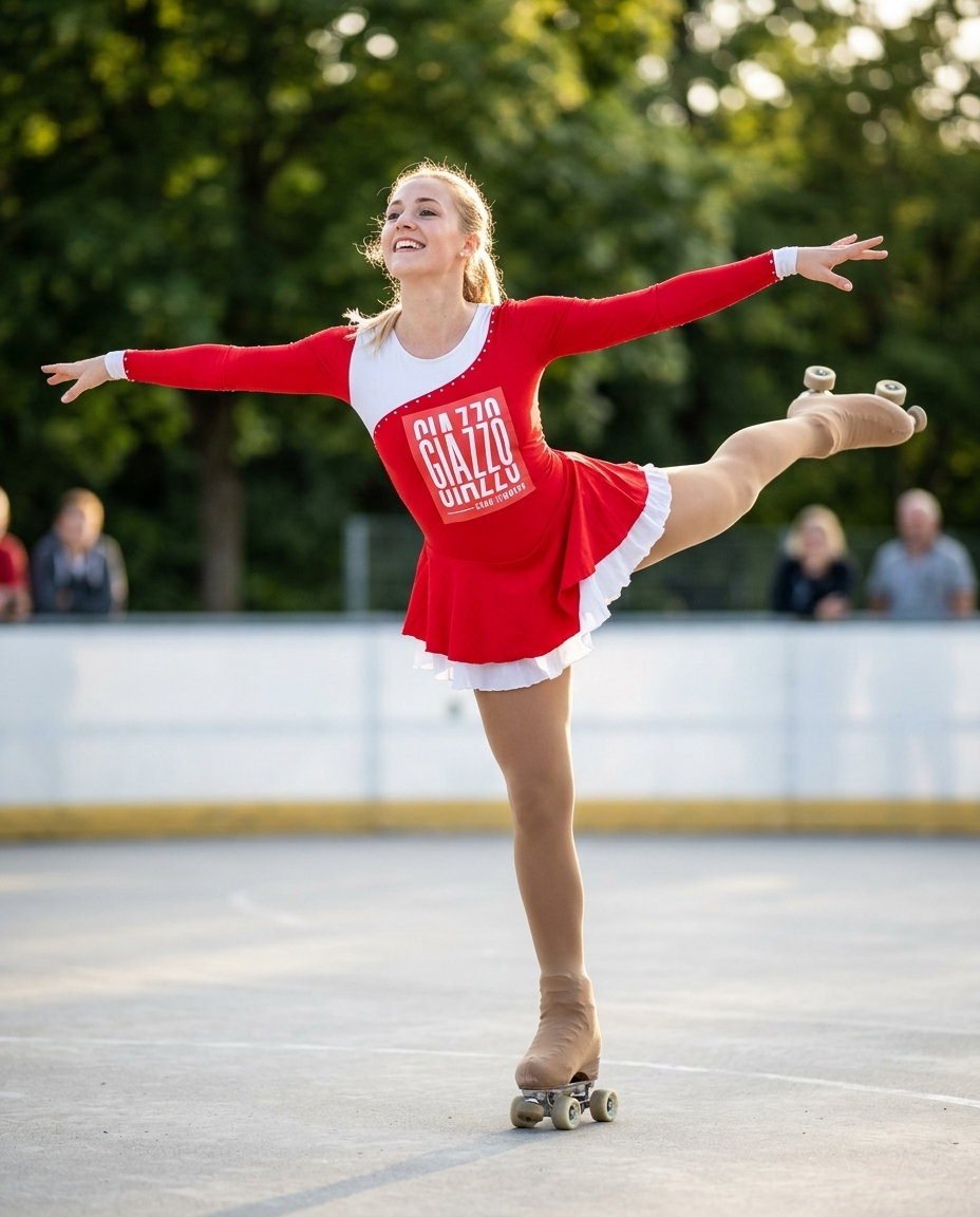 Rollkunstläuferin im GIAZZO-Dress